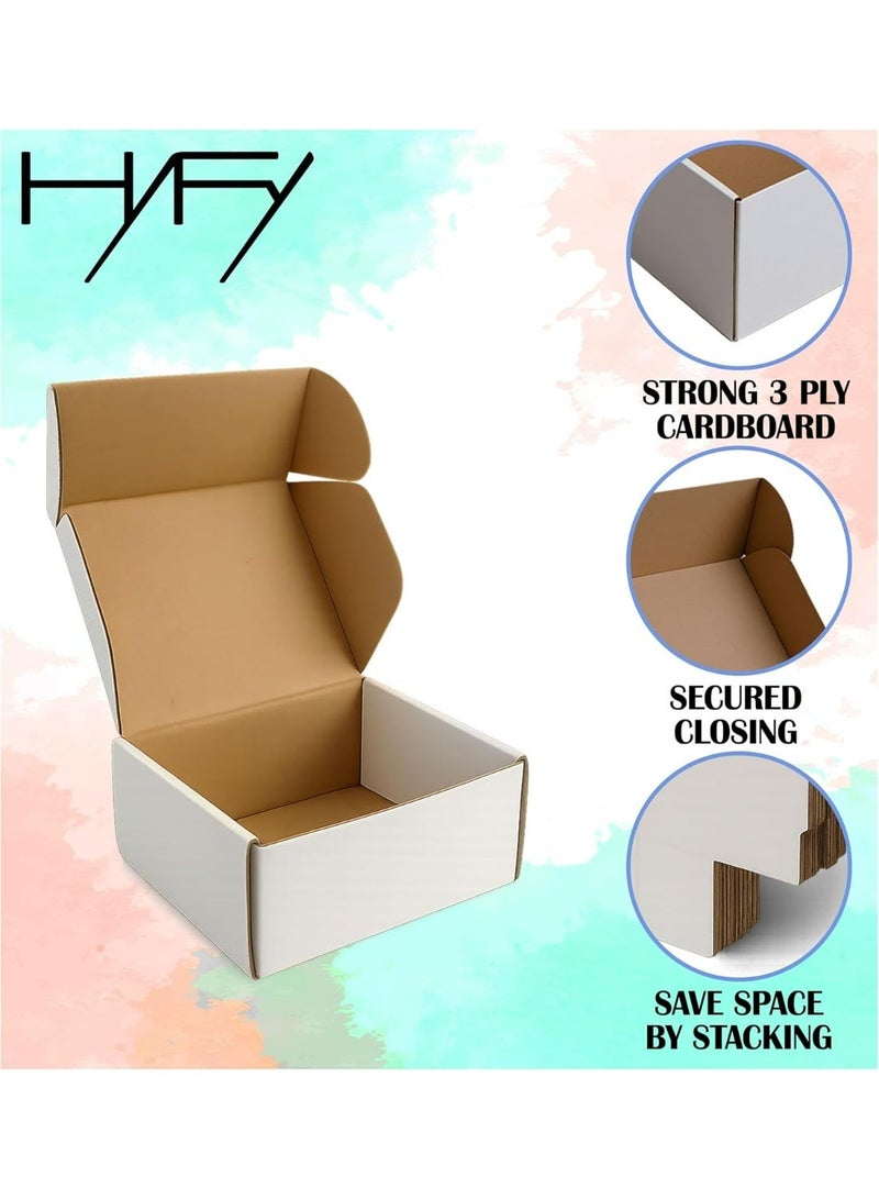 هاي فاي [25 قطعة] صندوق شحن صغير – صندوق كرتون أبيض مقاس 14×11×6 سم، صناديق كرتونية صغيرة مموجة للتغليف والشحن، كرتون صغير للتوصيل والتغليف والتخزين والتجارة الإلكترونية. - Image 3